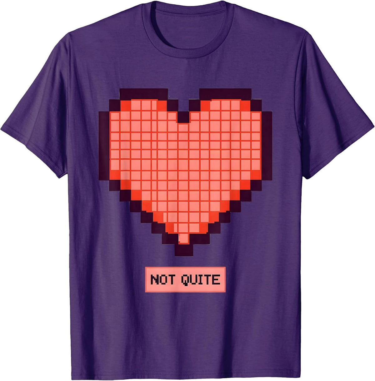 Not Quite Pixel Art Heart Humor Valentines Day Couple Gift T-Shirt - Purple