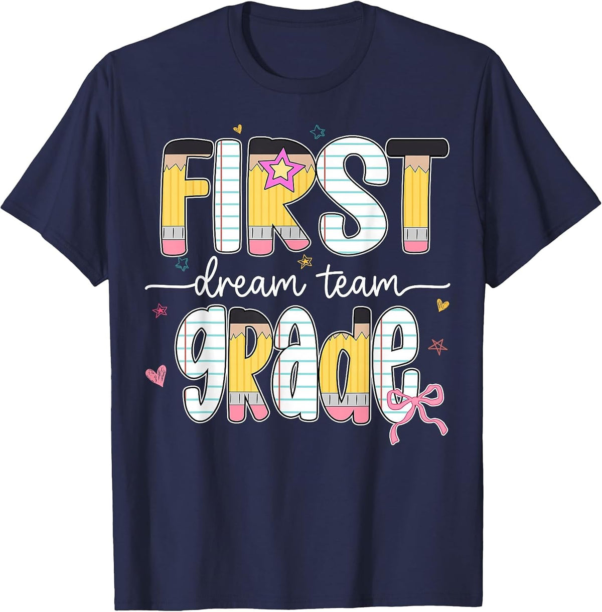 1st Grade Dream Team Back to School Teacher Student Kids T-Shirt - Navy Blue