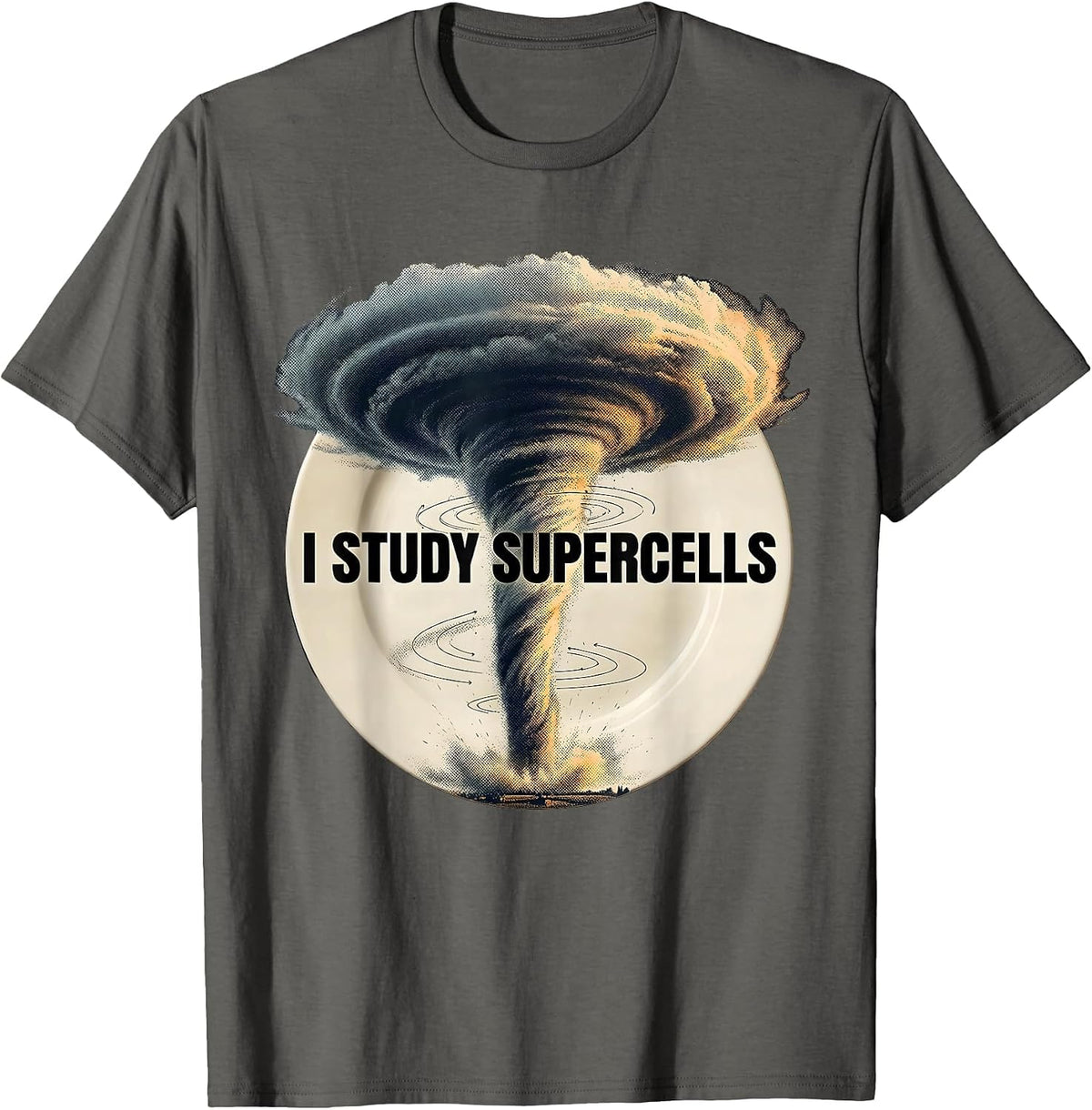 Men's I Study Supercells Funny Storm Chaser Meteorology Enthusiast T-Shirt - Asphalt Grey
