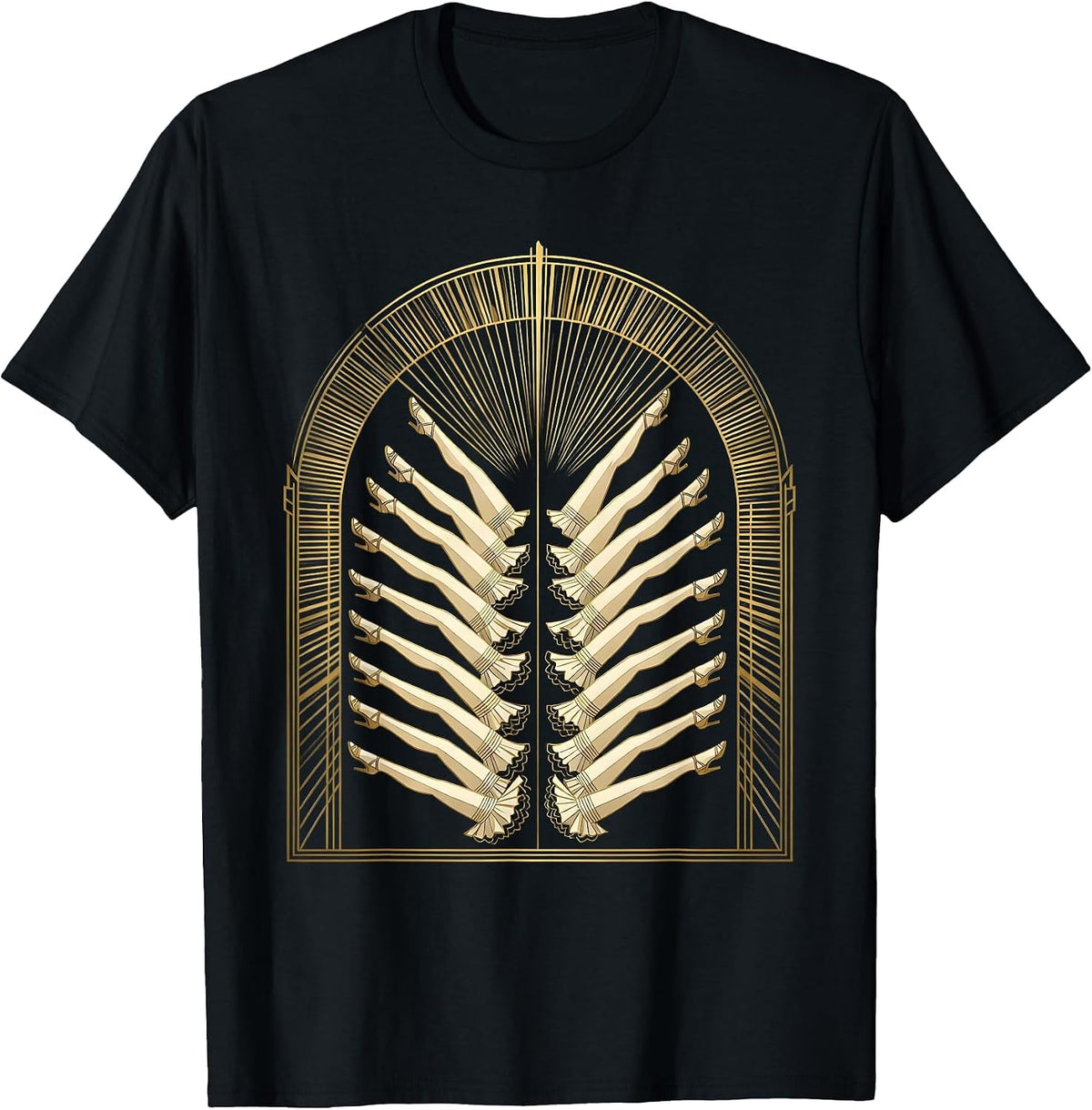 Men's Showgirl Chorus Line Kick Dance Graphic T-Shirt - Black
