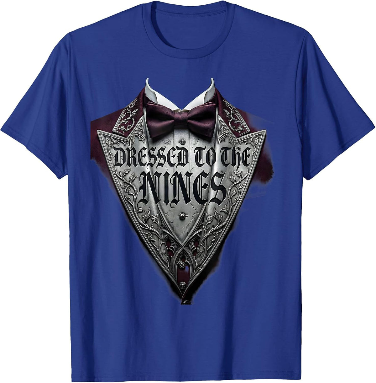 Dressed to the Nines Tuxedo Graphic Design T-Shirt - Royal Blue