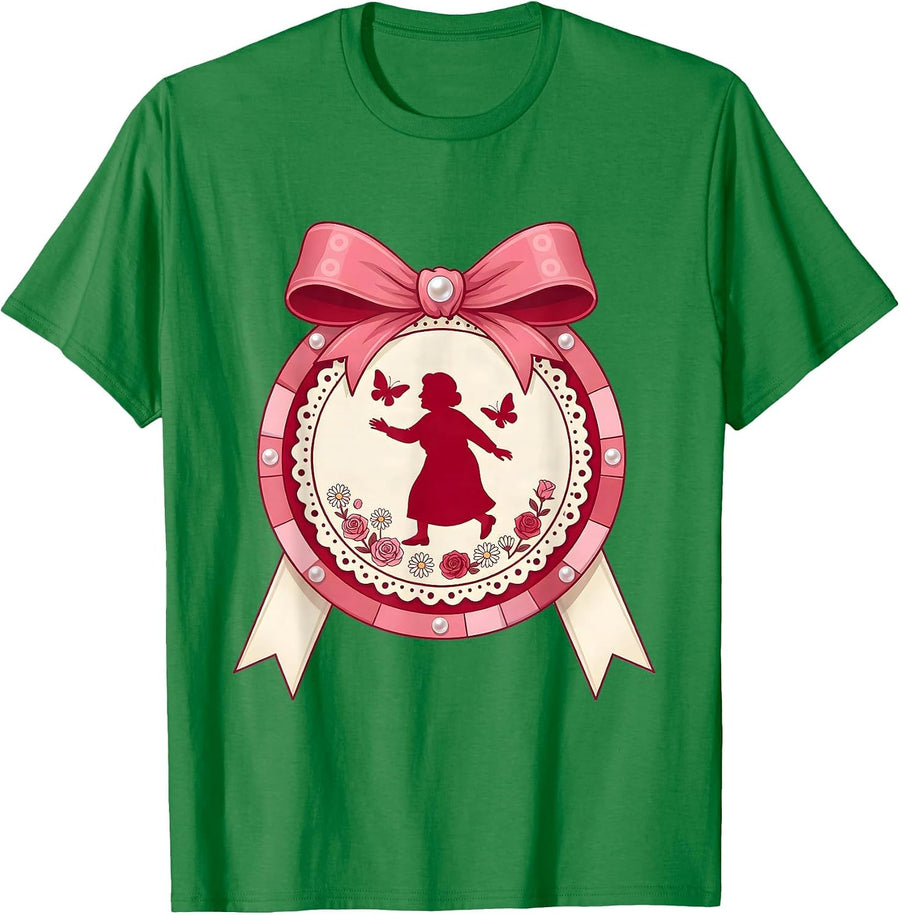 Men's Mimi Chasing Butterflies Garden Illustration T-Shirt - Kelly Green