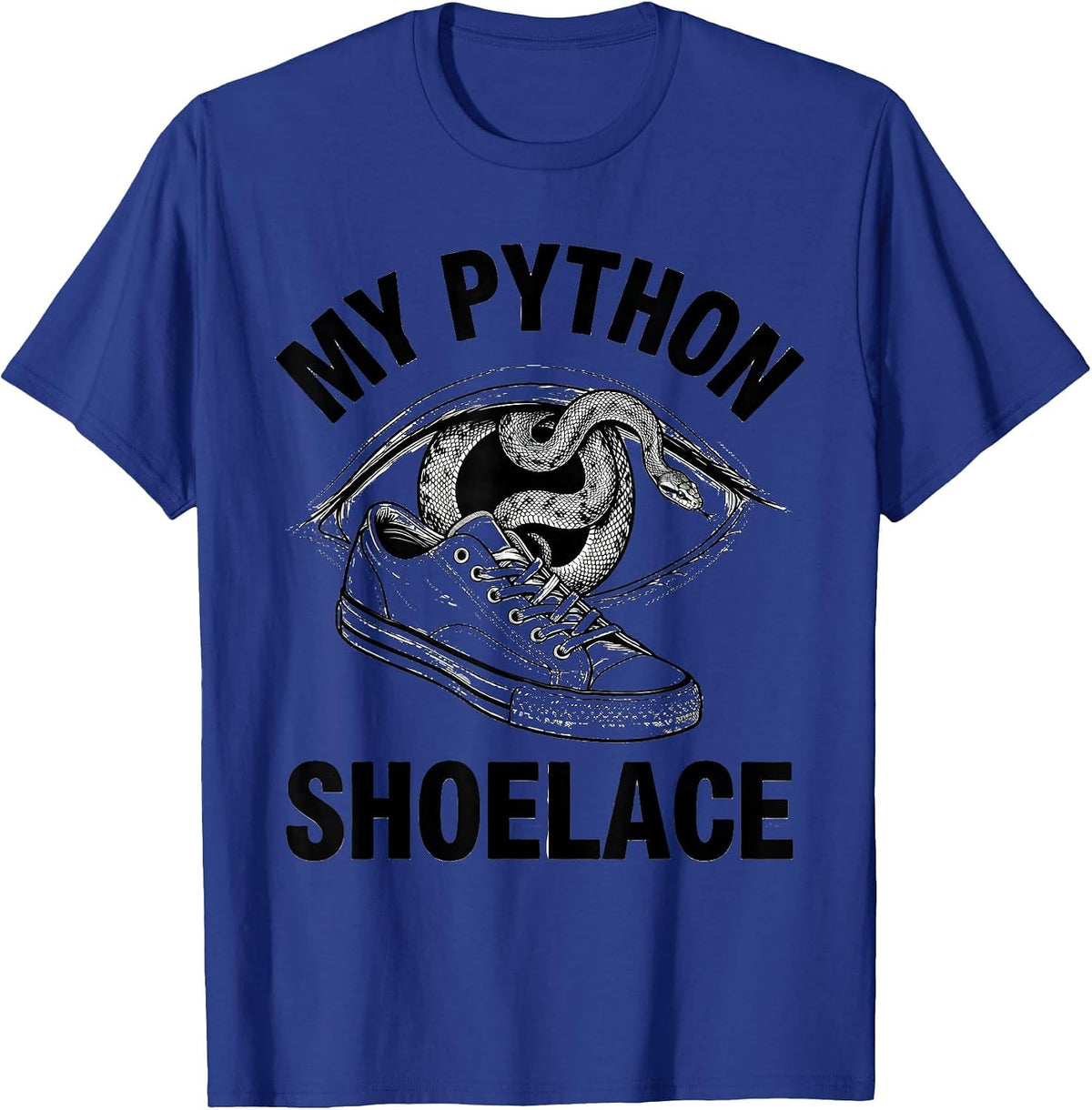 Men's My Python Shoelace Funny Ball Python Reptile Lover Gift T-Shirt - Royal Blue