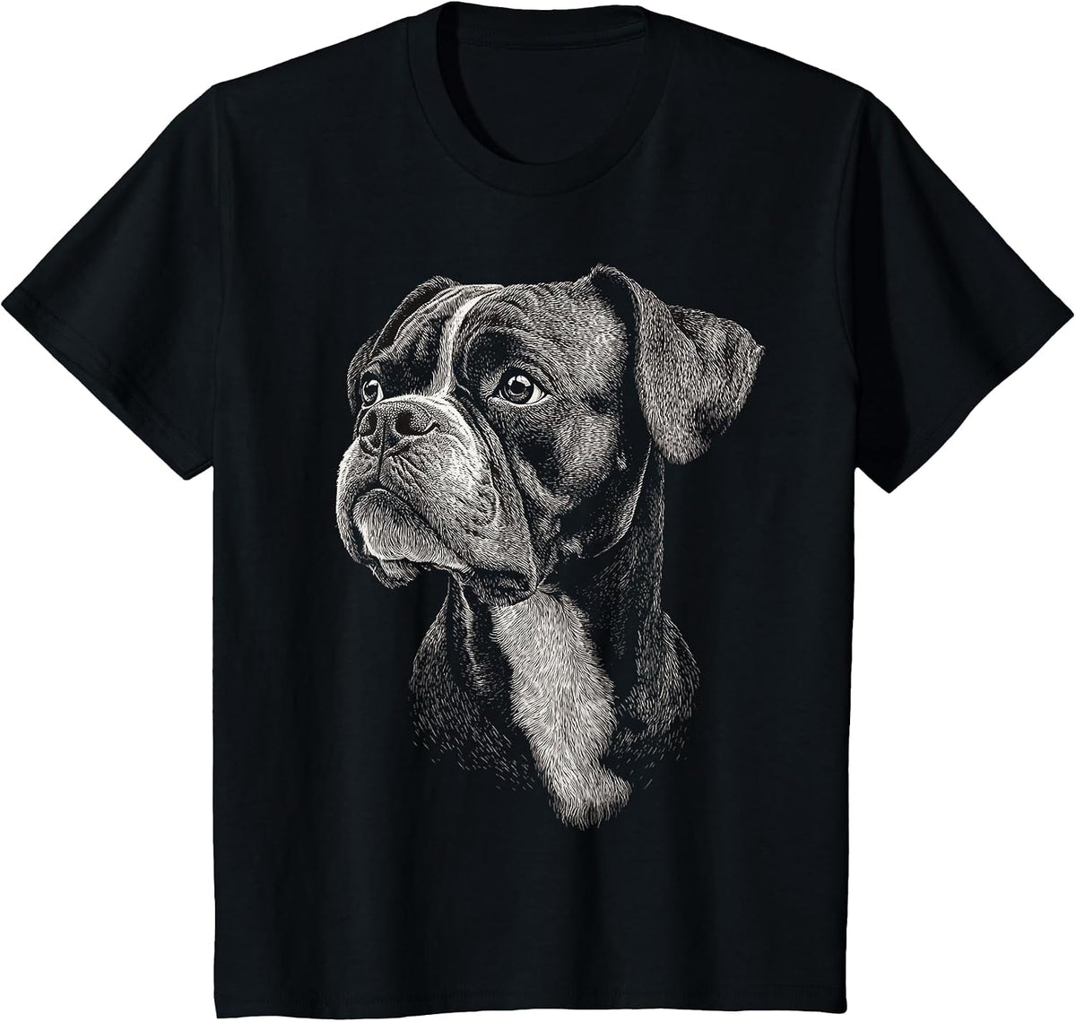Boxer Dog Motif Pet Art Boxer T-Shirt - Black