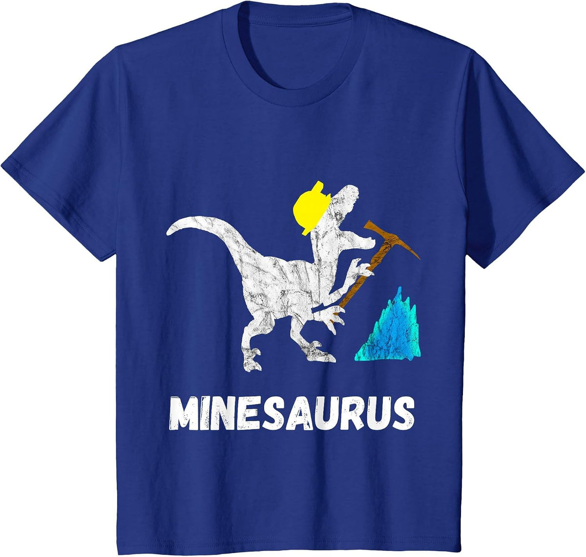 Mine Dinosaur Gold Coal Miner Dinosaurs Funny Mining T-Rex T-Shirt - Royal Blue