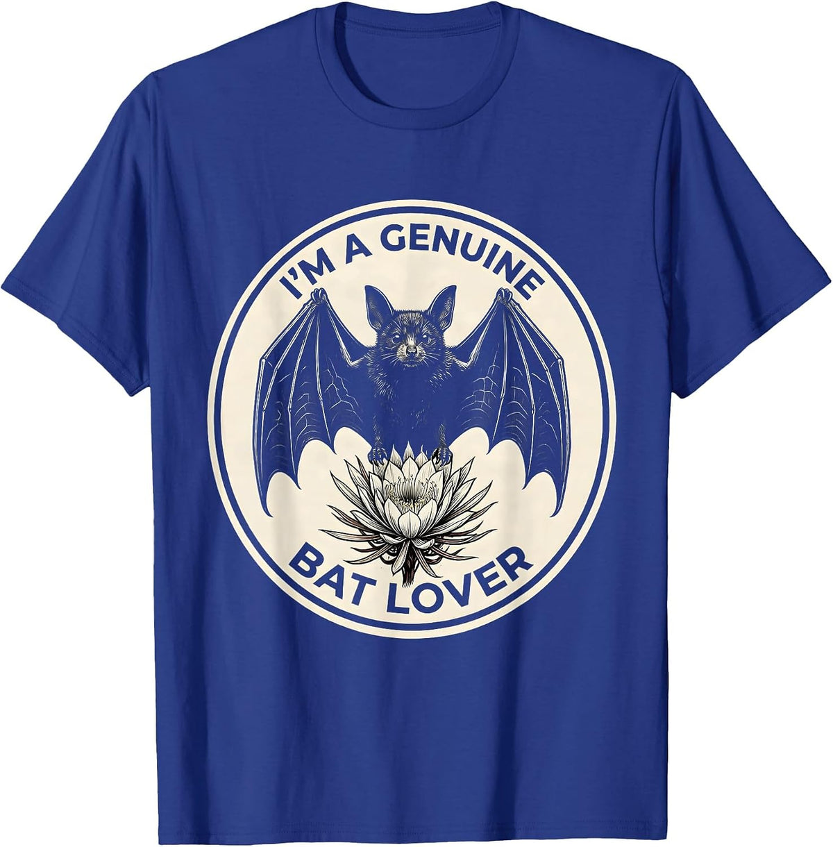 I'm A Genuine Bat Lover Vintage Bat Lover Halloween Nature T-Shirt - Royal Blue