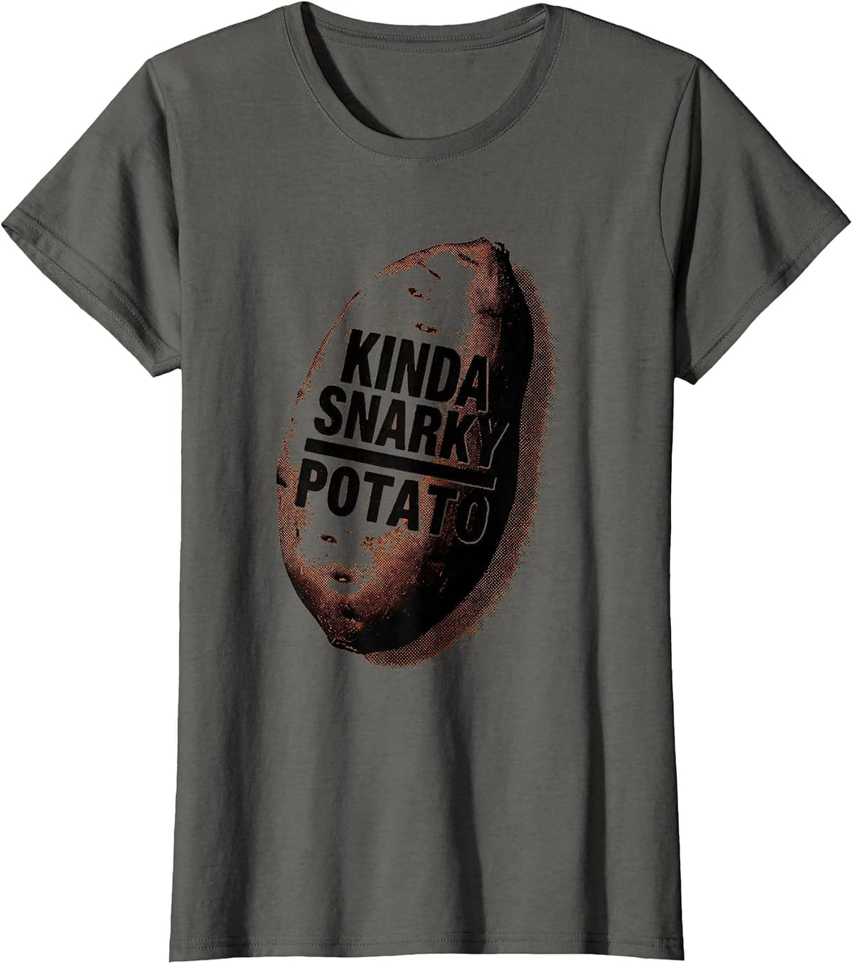 Women's Kinda Snarky Potato Funny Sarcastic Sweet Potato Couple T-Shirt - Asphalt Grey