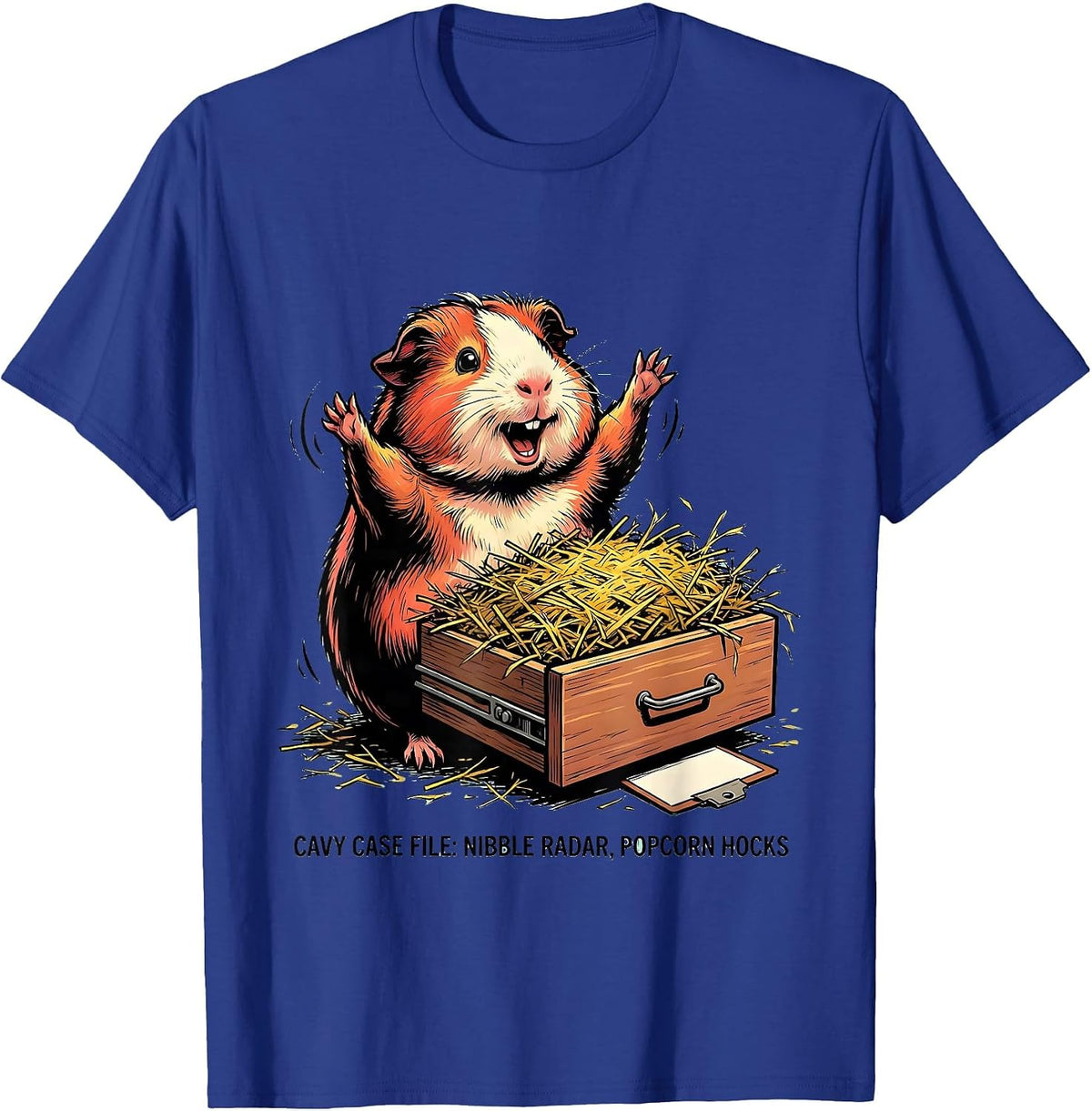 Men's Cavy Case File: Nibble Radar, Popcorn Hocks Funny T-Shirt - Royal Blue