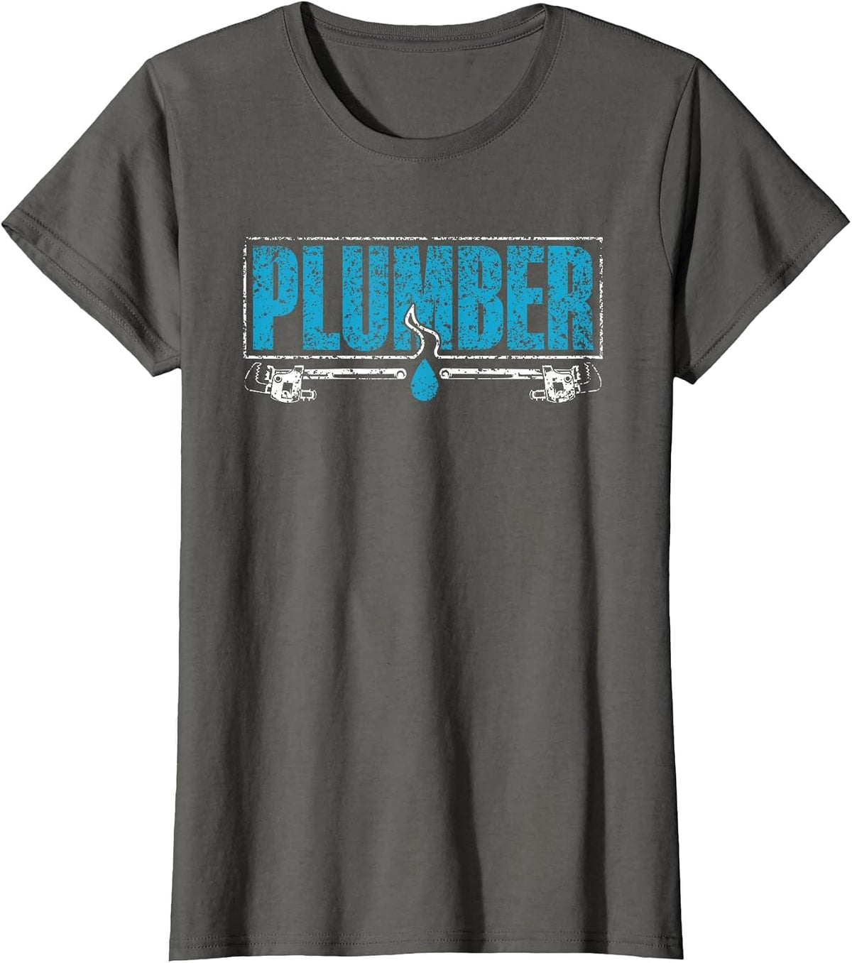 Plumber Plumbers Pipefitter Plumbing Pipe T-Shirt - Asphalt Grey