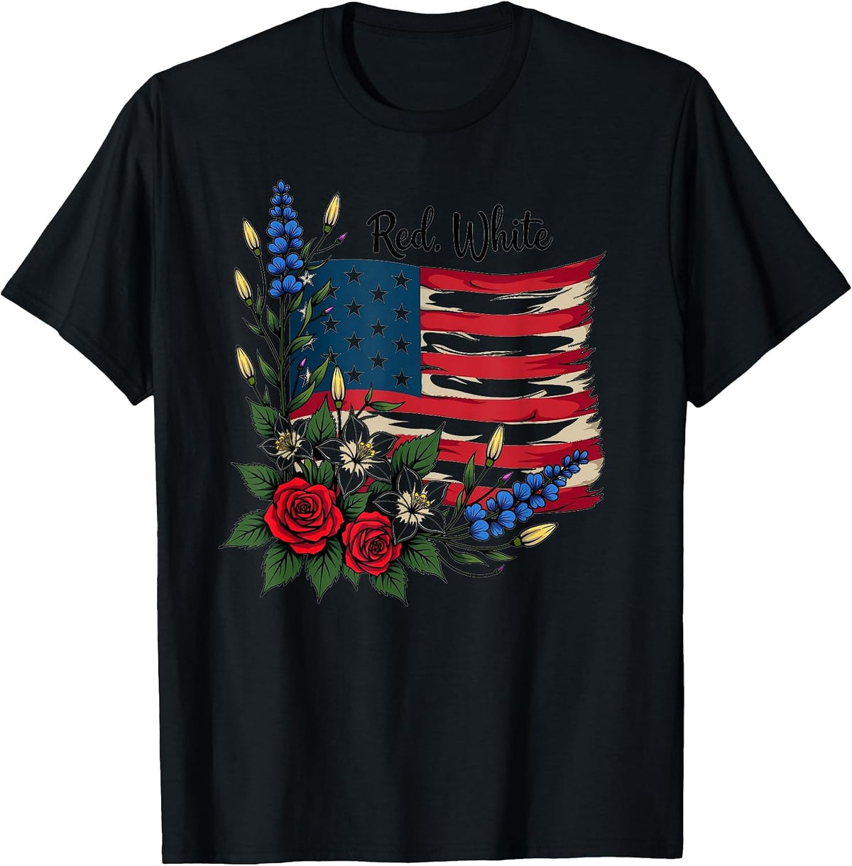 Mademark Patriotic/USA Pride T-Shirt - Black-red