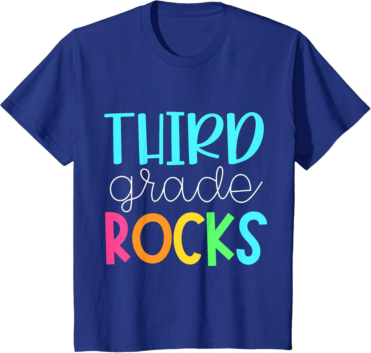 3rd Grade Rocks T-Shirt First Day of School Tee for Teachers and Students - Royal Blue