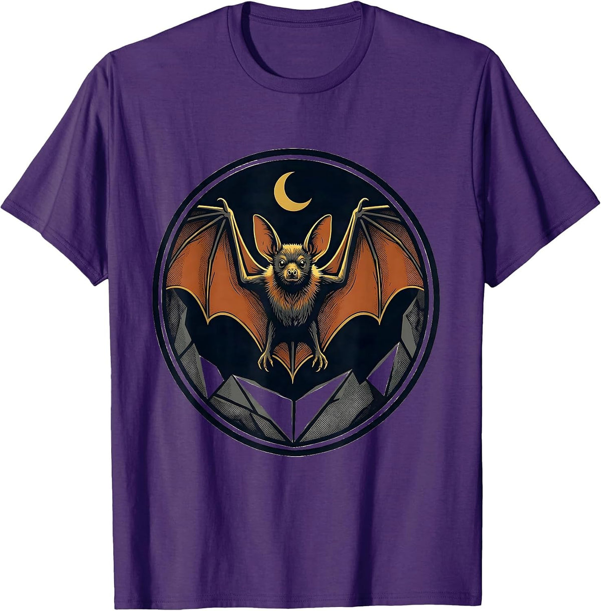 Bat Cave Screenprint Poster Wildlife Conservation T-Shirt - Purple