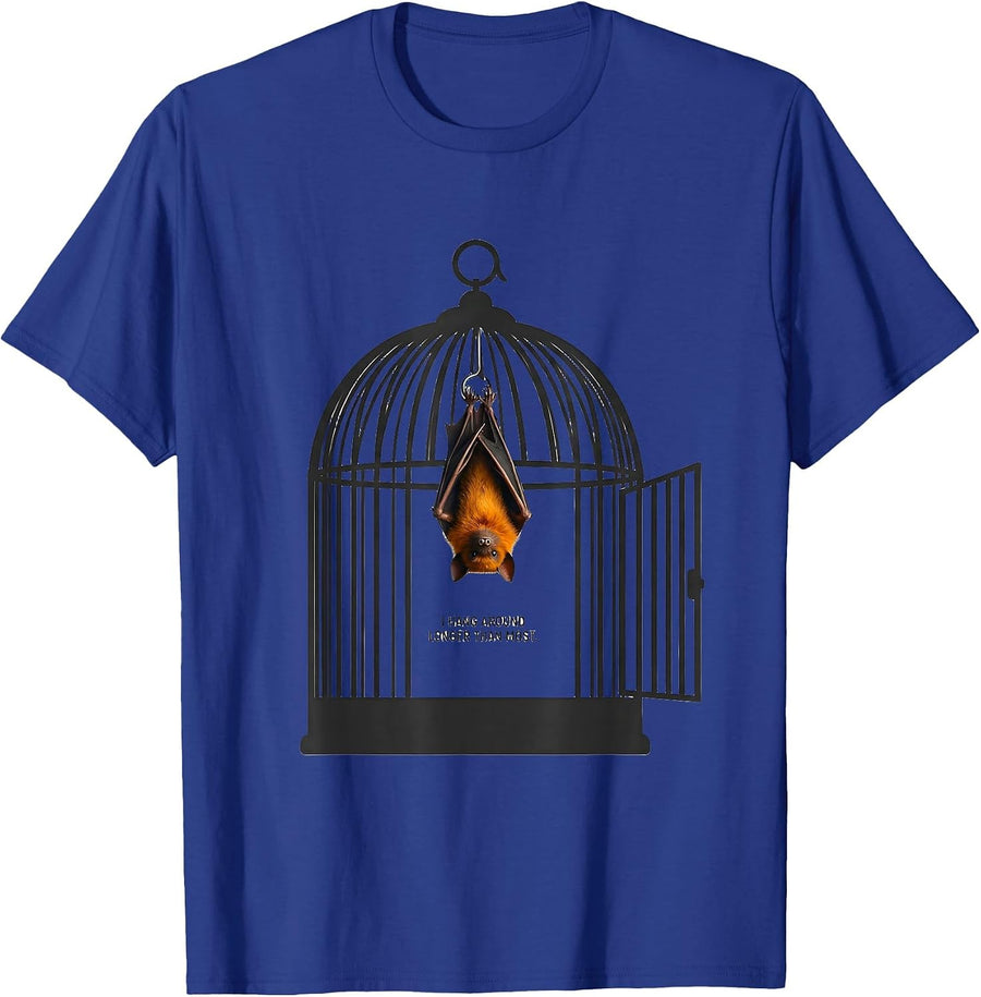 I Hang Around Longer Than Most Funny Bat Lover Wildlife T-Shirt - Royal Blue