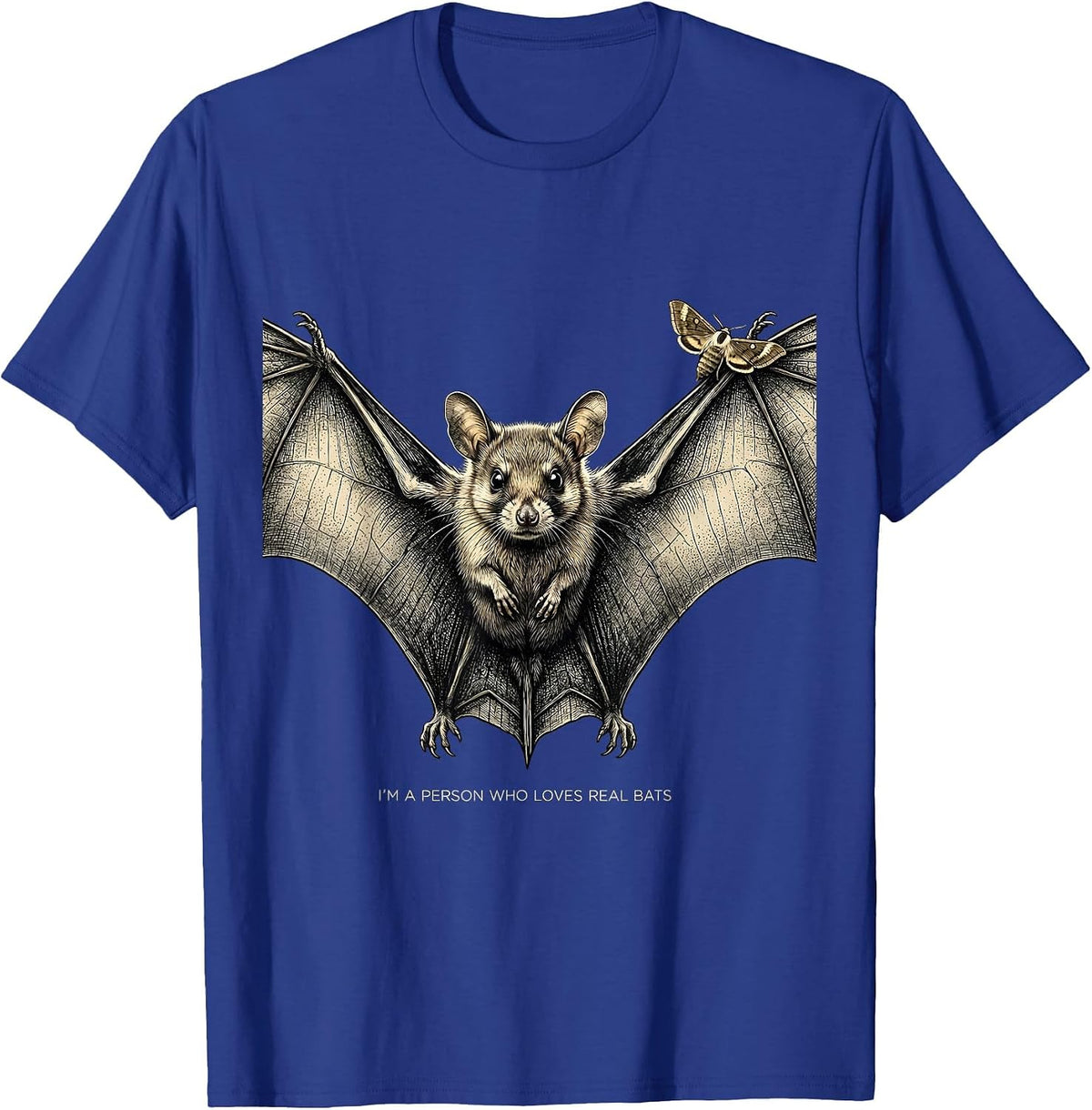 Men's I'm A Person Who Loves Real Bats Funny Bat Lover Halloween T-Shirt - Royal Blue