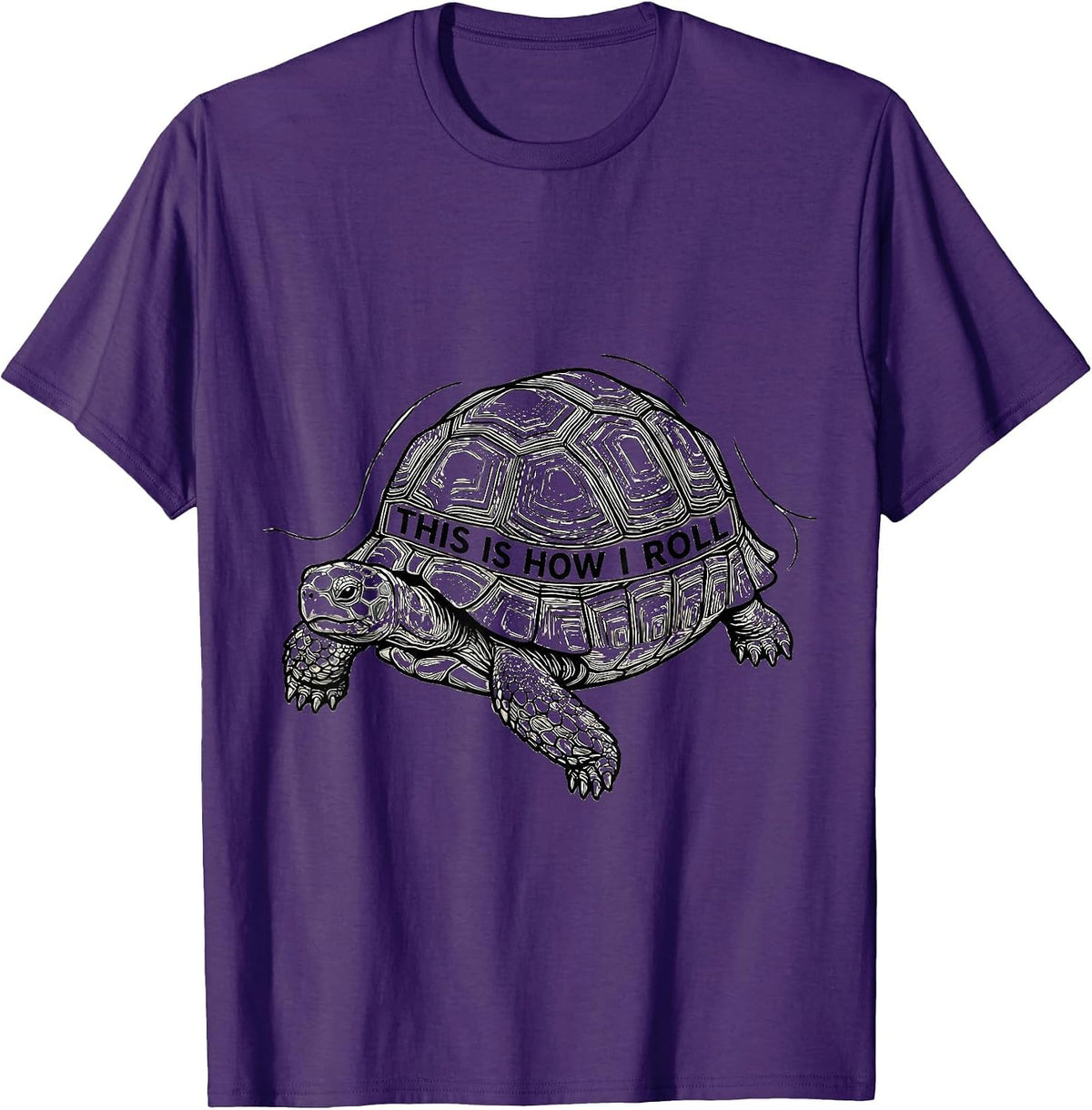 This Is How I Roll Funny Turtle Lover Pet Owner Humor T-Shirt - Purple