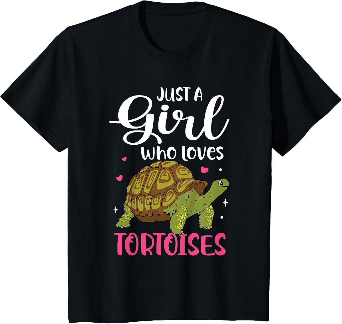 Turtle Reptile Women Cute Just A Girl Who Loves Tortoises T-Shirt - Black