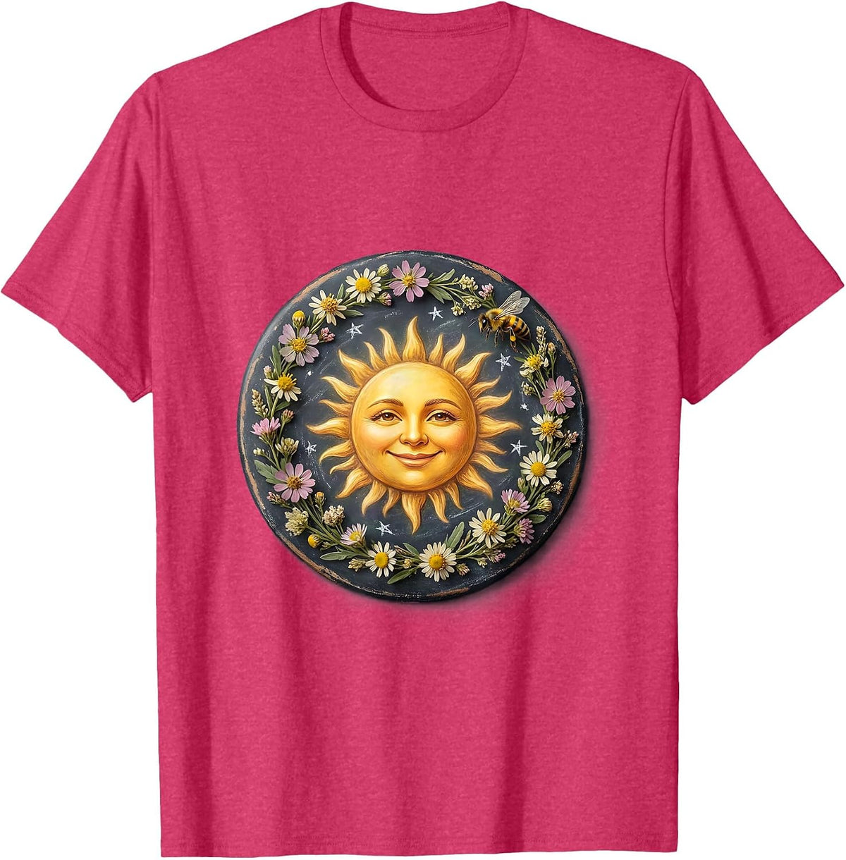 First Grade Teacher Chalkboard Sunshine Design T-Shirt - Red Heather