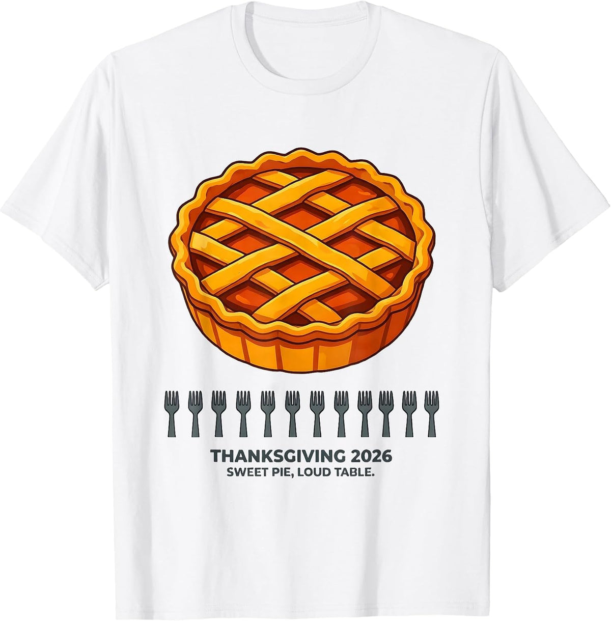 Men's Thanksgiving 2026 Sweet Pie Loud Table Family T-Shirt - White