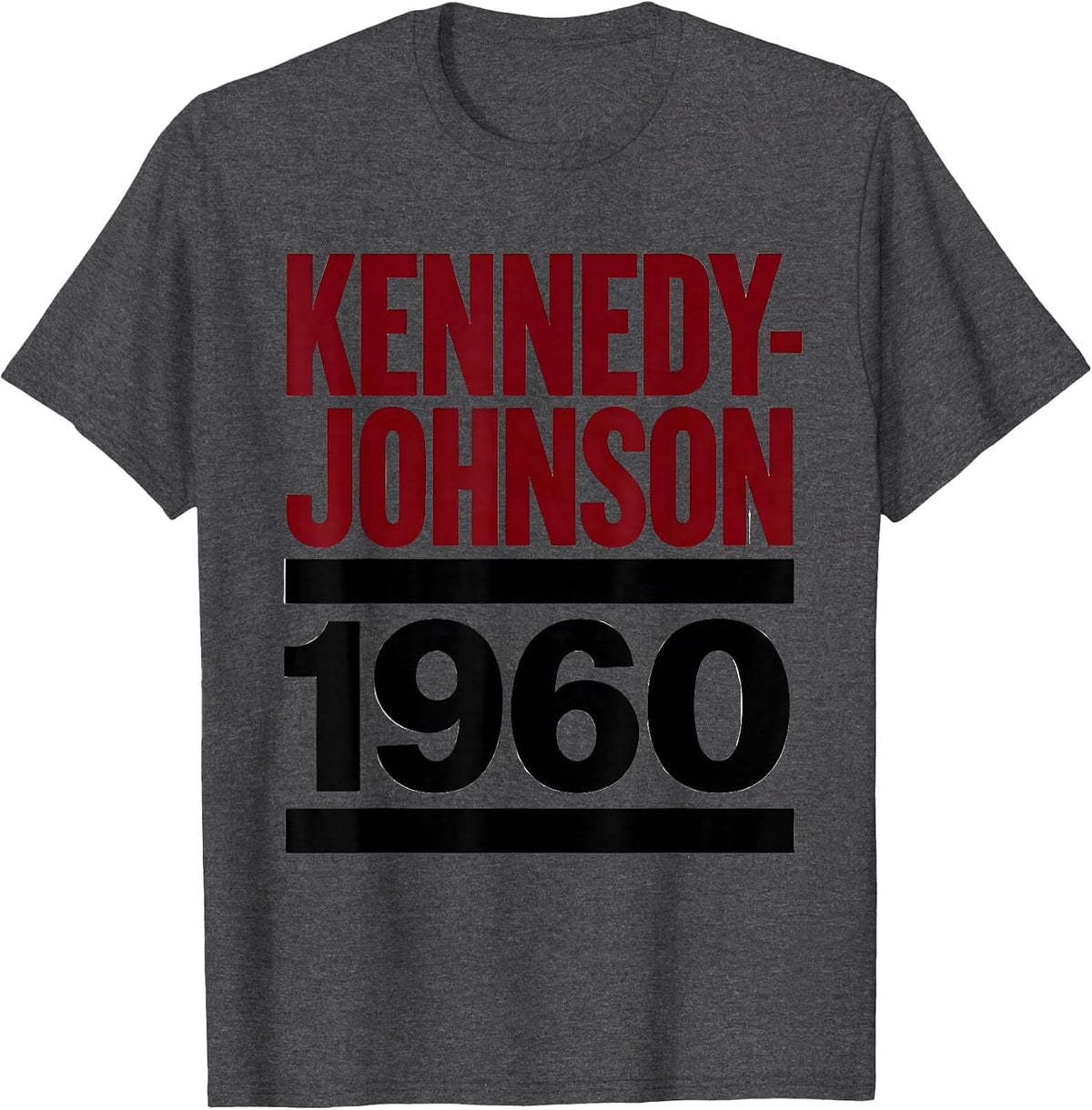 Men's Kennedy-Johnson 1960 Retro Political Nostalgia 4th of July T-Shirt - Dark Heather Grey