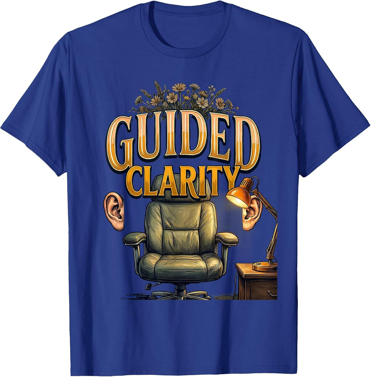 Guided Clarity Vintage School Counselor Mental Health T-Shirt - Royal Blue
