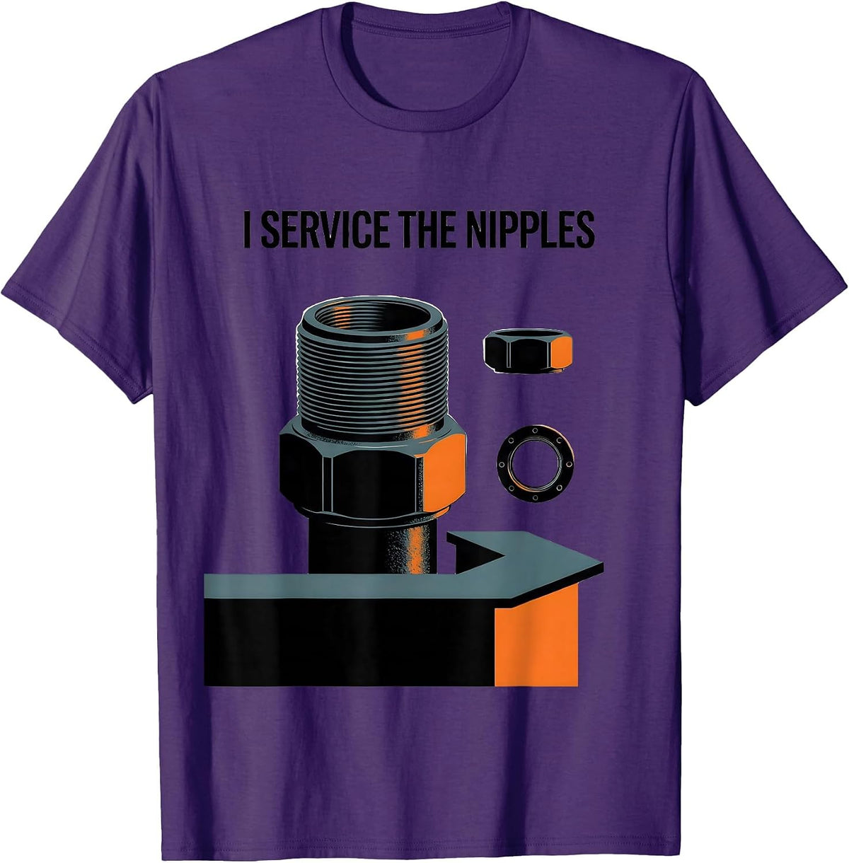 Men's I Service The Nipples Funny Plumber Pipefitter Steamfitter T-Shirt - Purple