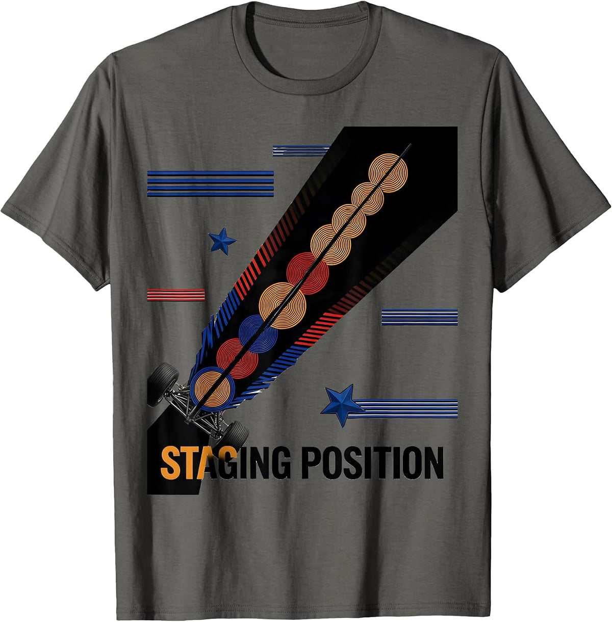 Staging Position Futurist Dynamism RC Drag Racing American T-Shirt - Asphalt Grey