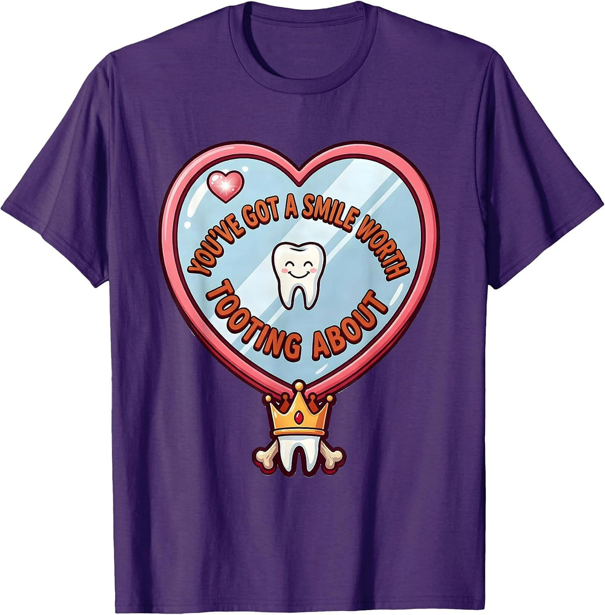 Men's You've Got a Smile Worth Tooting About Funny Dental T-Shirt - Purple
