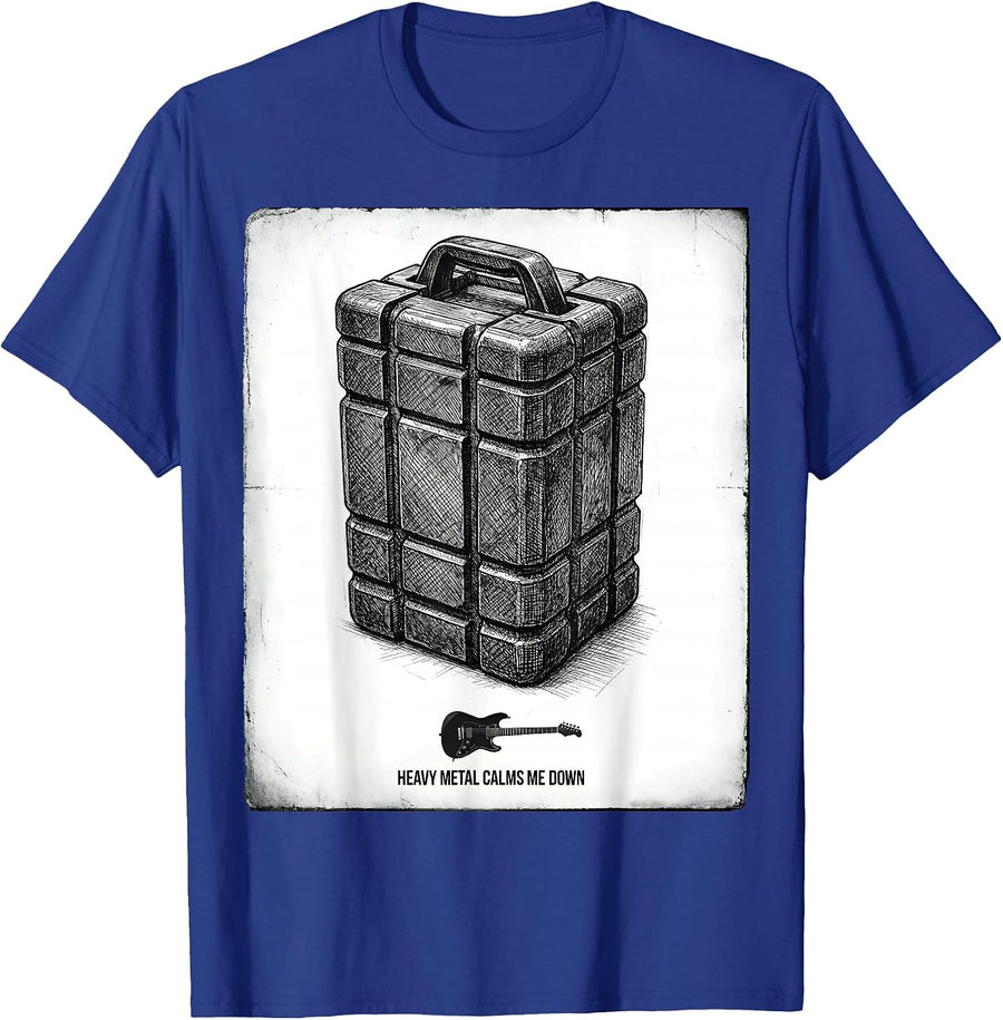 Heavy Metal Calms Me Down Funny Metal Fan Pun Humor T-Shirt - Royal Blue