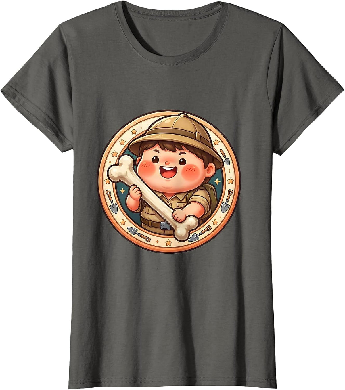Women's I Found This Humerus Archaeologist Bone Dig T-Shirt - Asphalt Grey