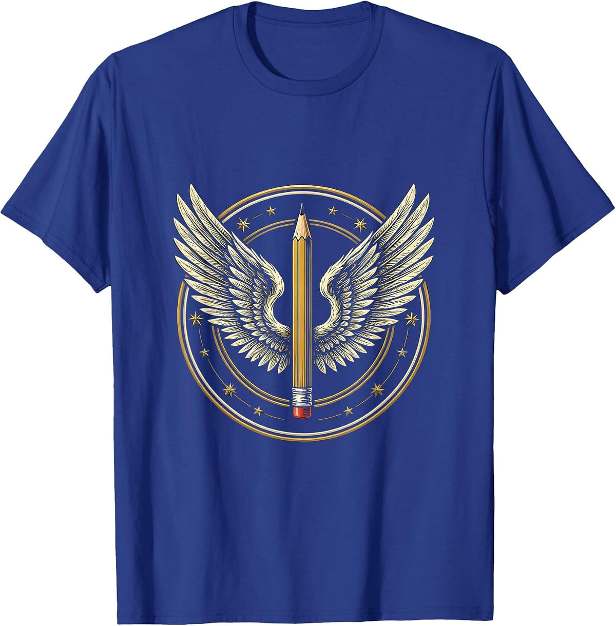 Men's Special Education Teacher Winged Pencil Soaring Art T-Shirt - Royal Blue