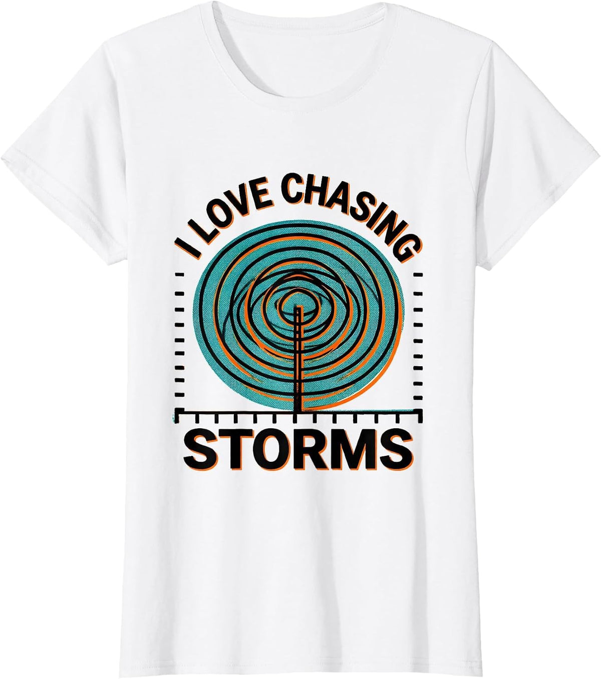 Women's I Love Chasing Storms Risograph Storm Chaser Meteorology T-Shirt - White