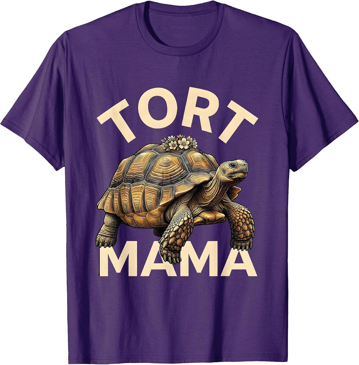 Men's Tort Mama Funny Sulcata Tortoise Pet Mom Reptile Lover T-Shirt - Purple