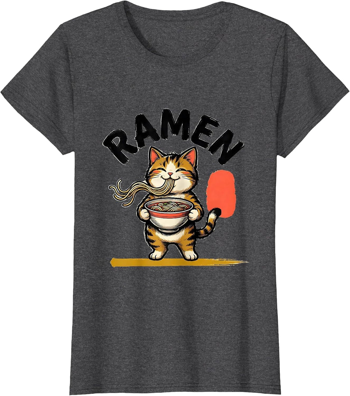 Women's RAMEN Kawaii Anime Cat Japanese Humor Ramen Lover Gift T-Shirt - Dark Heather Grey