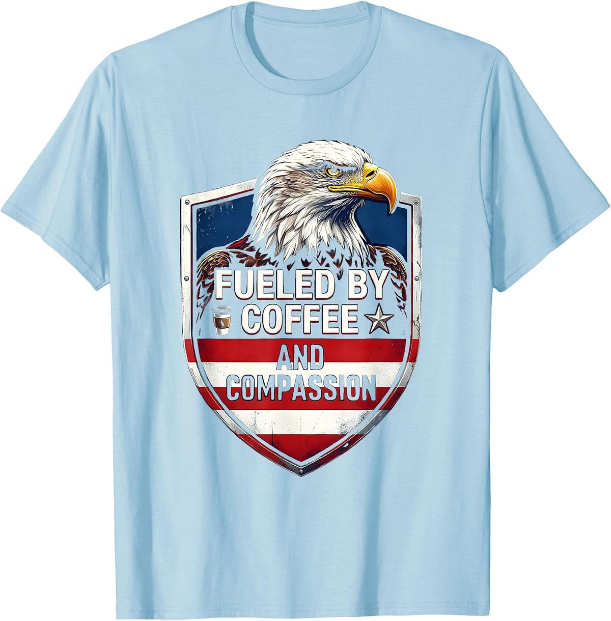 Men's Fueled by Coffee and Compassion Paraprofessional T-Shirt - Baby Blue