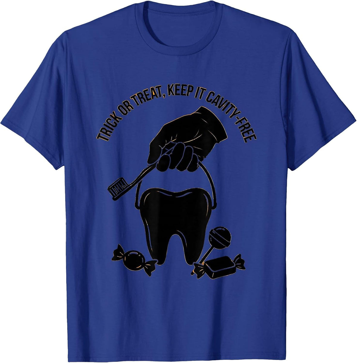 Trick Or Treat Keep It Cavity-Free Dental Humor Halloween T-Shirt - Royal Blue