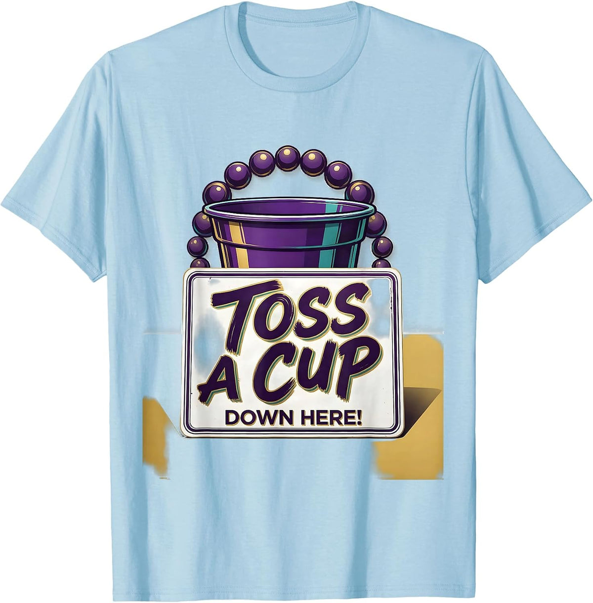Men's Toss A Cup Down Here Funny Mardi Gras Carnival Party Jester T-Shirt - Baby Blue