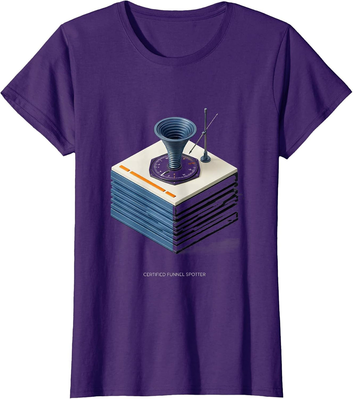 Women's Certified Funnel Spotter Funny Storm Chaser Meteorology Gift T-Shirt - Purple