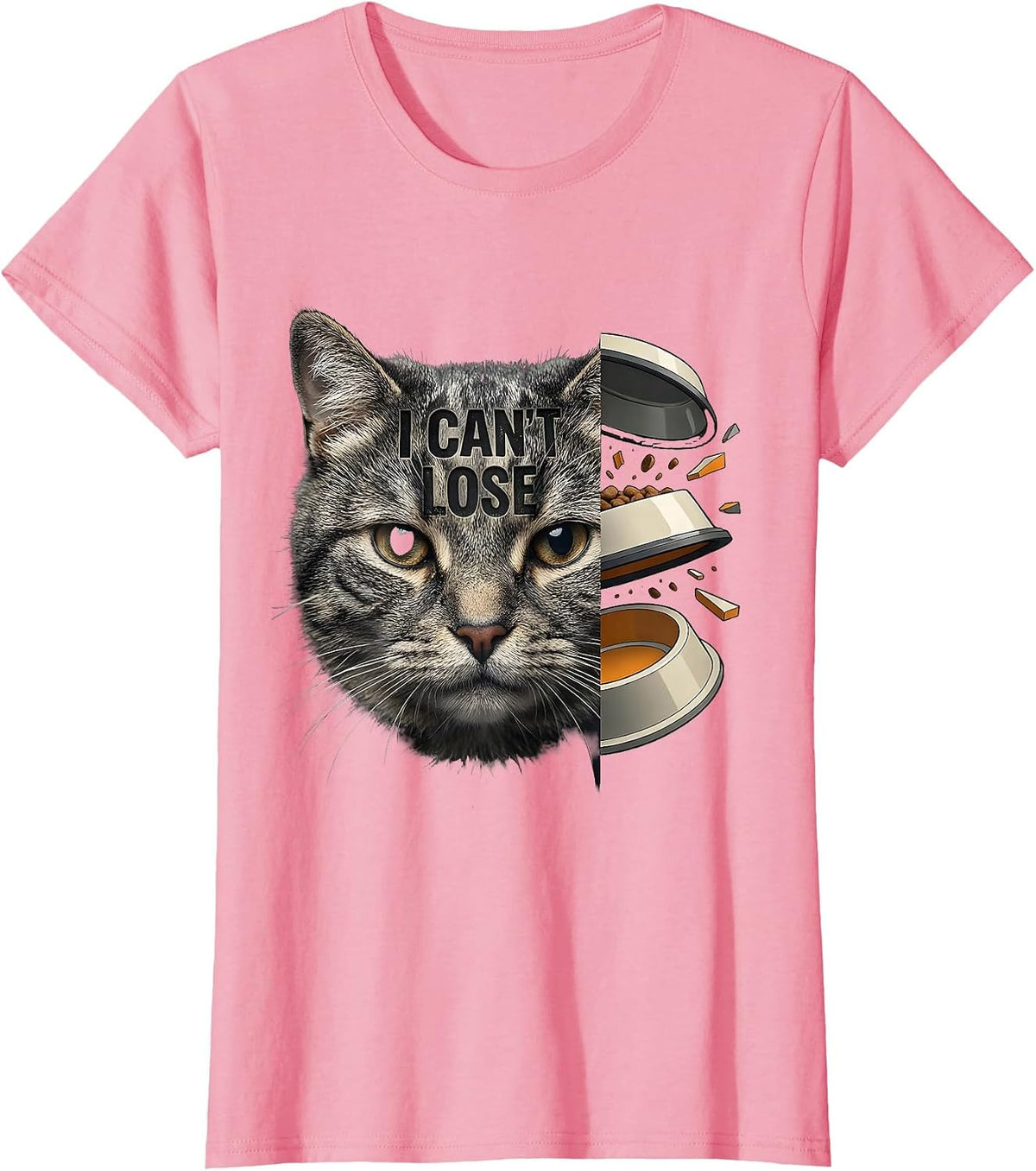 Women's I Can't Lose Funny Gay Cat Meme Bootleg Humor T-Shirt - Pink