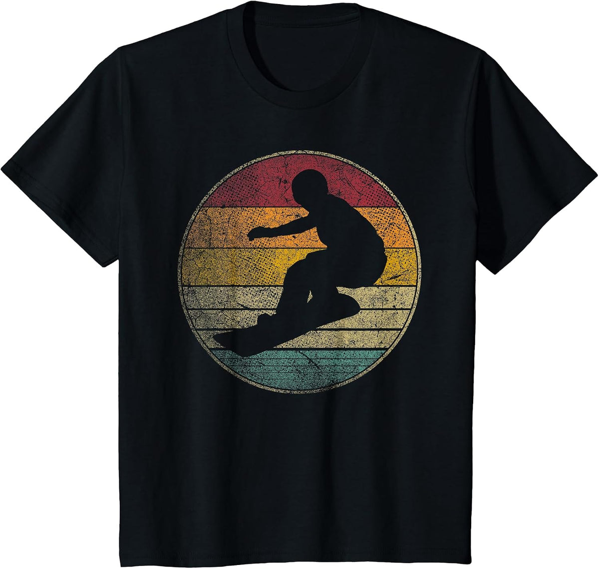 Winter Snowboard Snowboarder - Vintage Love Retro T-Shirt - Black