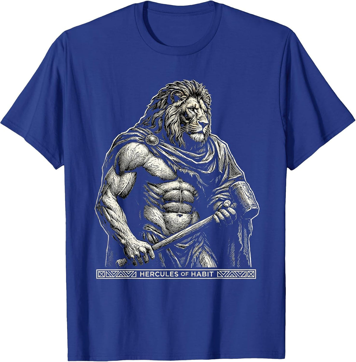 Men's Hercules Of Habit Funny Greek Mythology Gods Pun Parody T-Shirt - Royal Blue