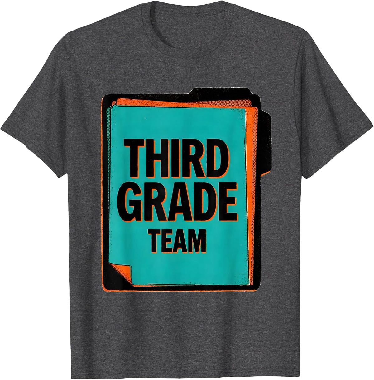 Third Grade Team Risograph Teacher Crew Back To School Gift T-Shirt - Dark Heather Grey