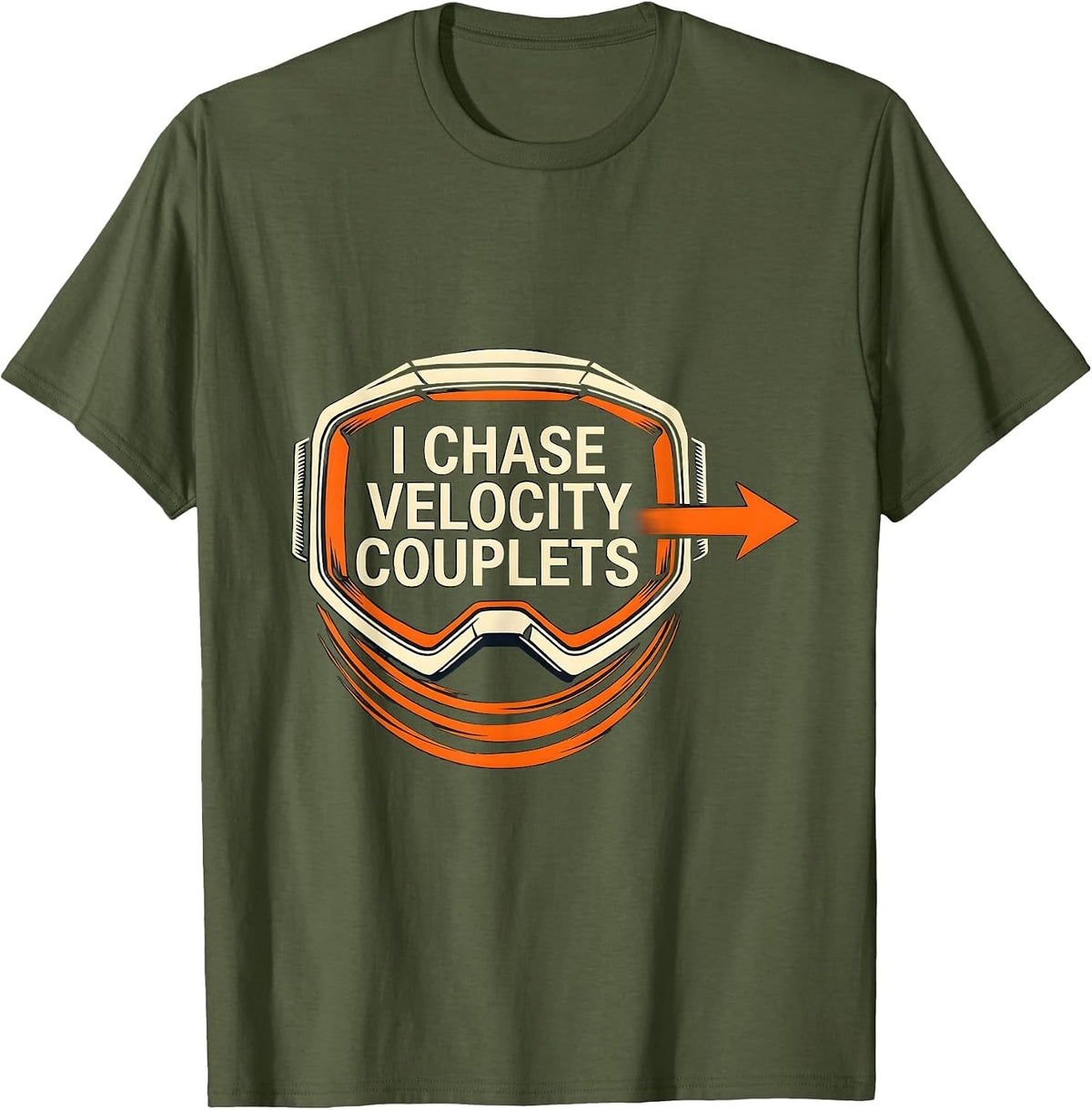 Men's I Chase Velocity Couplets Storm Chaser Meteorology Weather T-Shirt - Olive Green