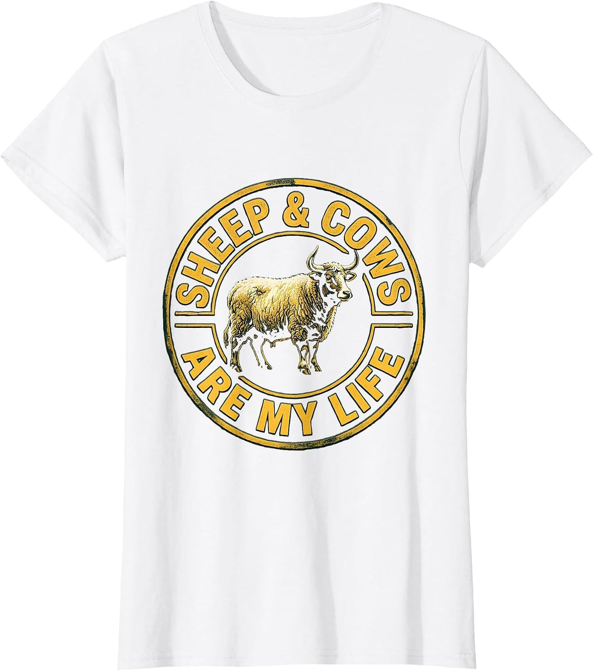 Women's Sheep & Cows Are My Life Funny Farm Animal Farmer Humor T-Shirt - White