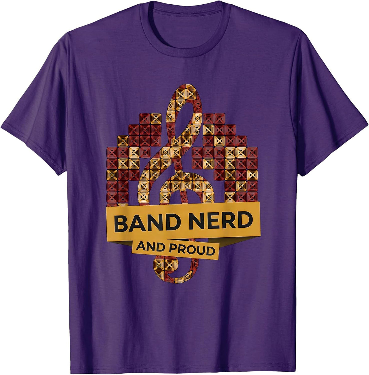 Men's Band Nerd and Proud Music Design T-Shirt - Purple