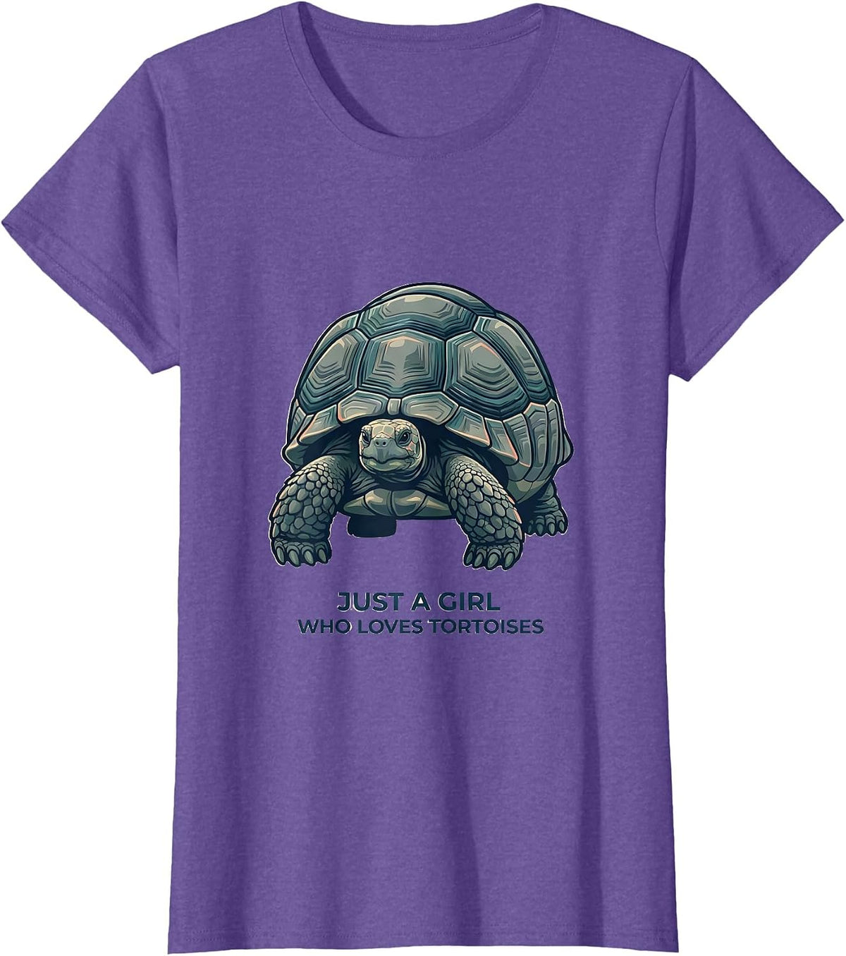Just A Girl Who Loves Tortoises Funny Reptile Lover Gift T-Shirt - Purple Heather