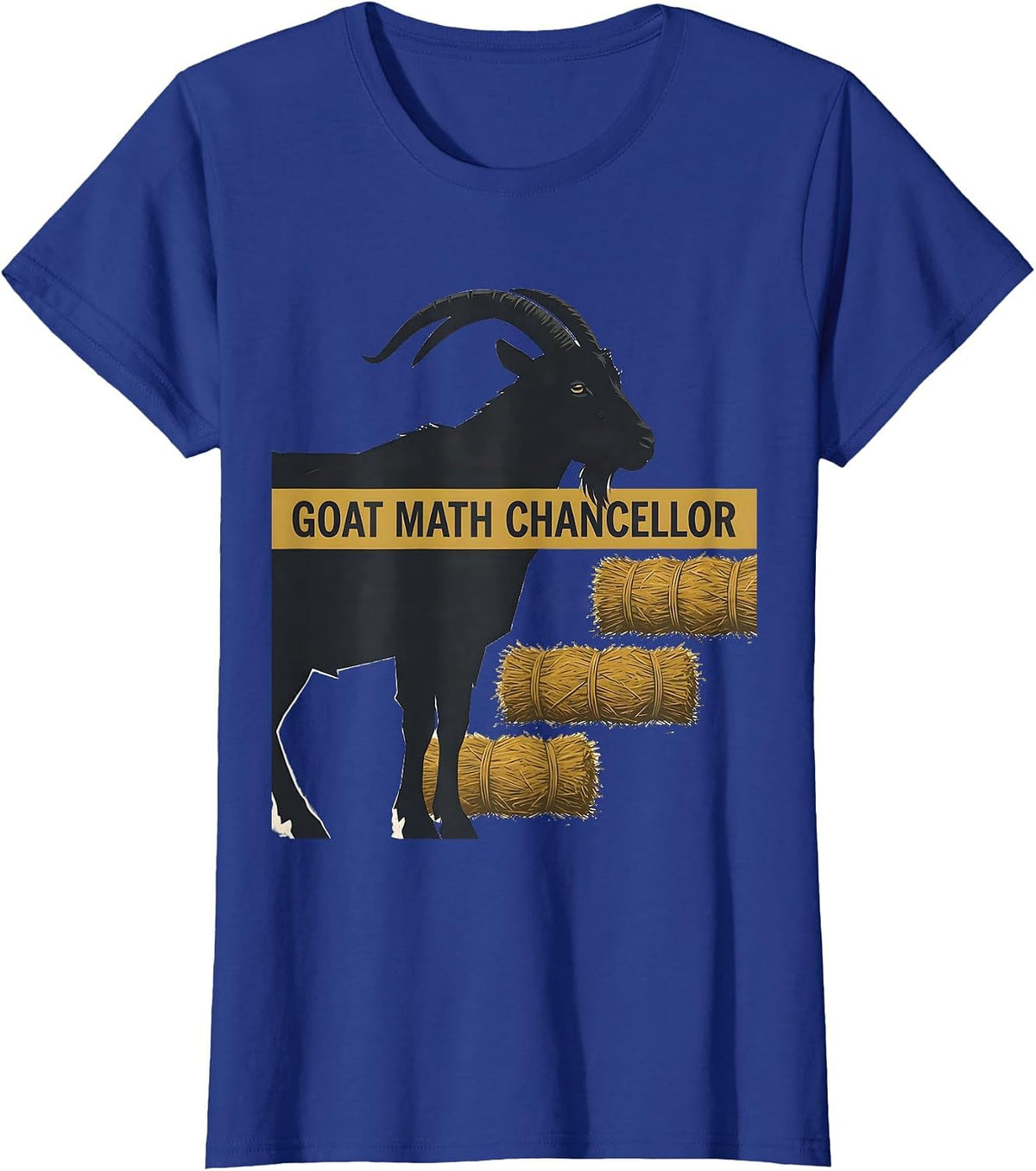 Women's Goat Math Chancellor Funny Goat Owner Farmer Humor T-Shirt - Royal Blue