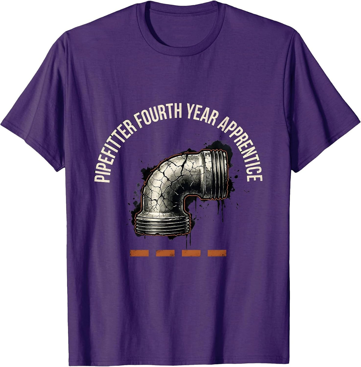 Pipefitter, Fourth Year Apprentice Funny Tradesperson Job T-Shirt - Purple