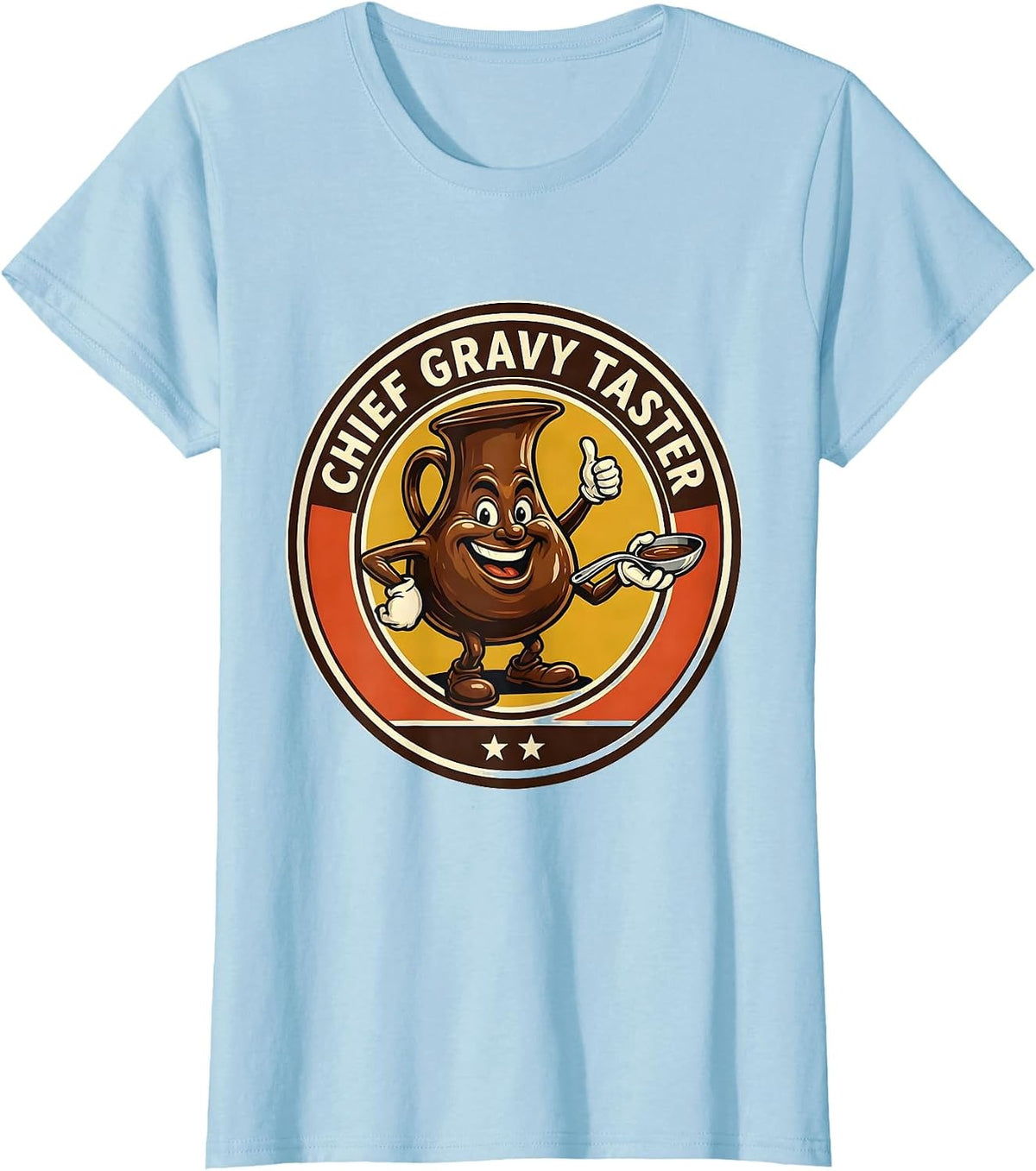 Chief Gravy Taster Retro Thanksgiving Dinner Humor T-Shirt - Baby Blue
