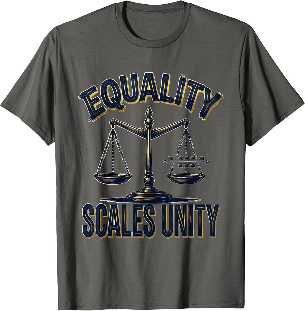 Men's Equality Scales Unity Antiracism Math Symbol Social Justice T-Shirt - Asphalt Grey