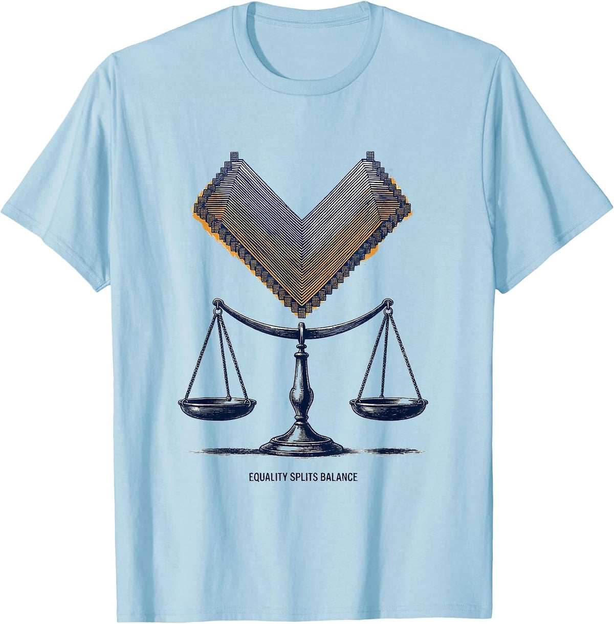 Men's Equality Splits Balance Antiracism Math Symbol Teacher Gift T-Shirt - Baby Blue